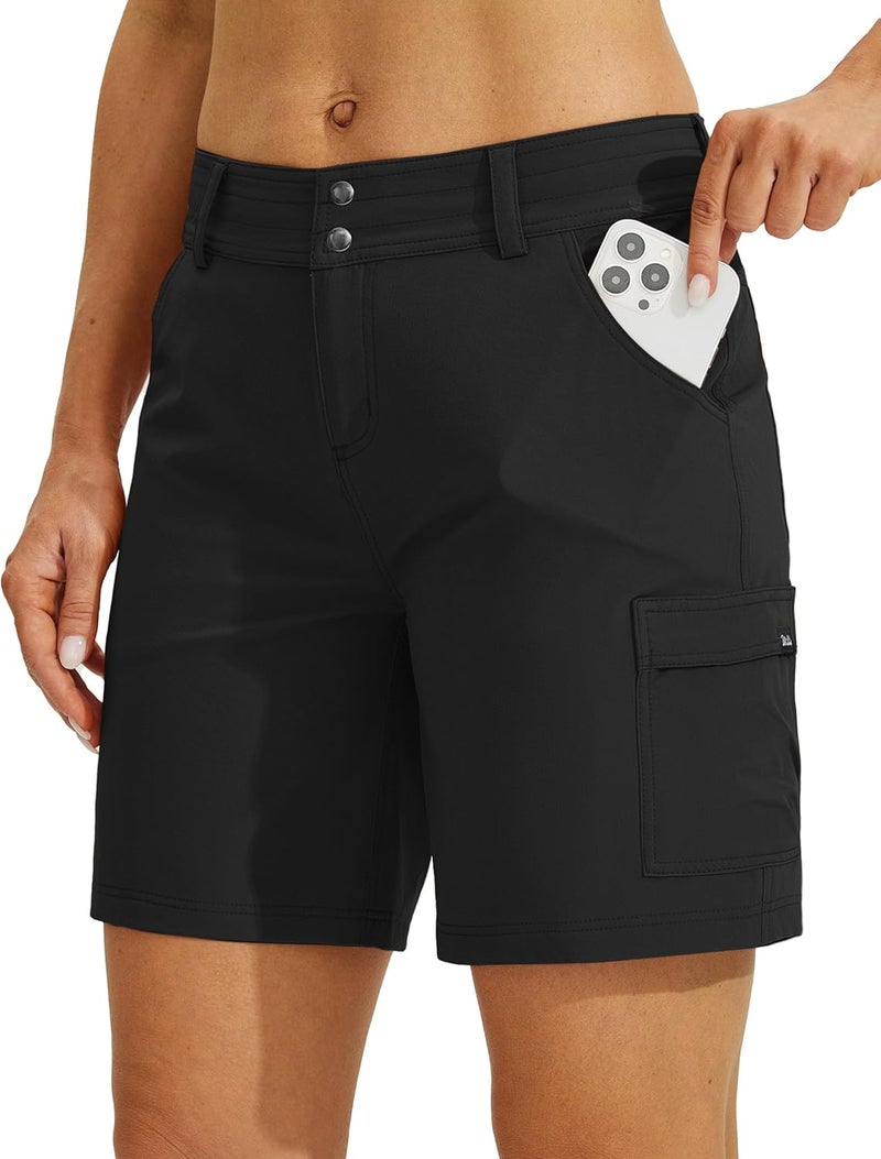 Willit Women's Golf Hiking Shorts Cargo Quick Dry Athletic Shorts Casual Summer Shorts with Pockets 7" - Image 1